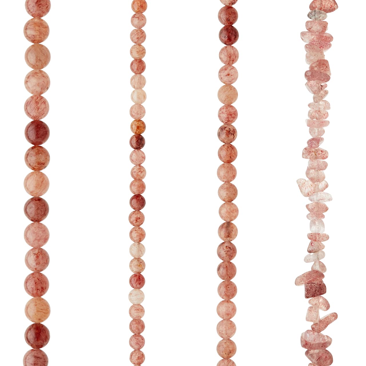 6 Pack: Strawberry Quartz Semi-Precious Beads Value Pack by Bead Landing™